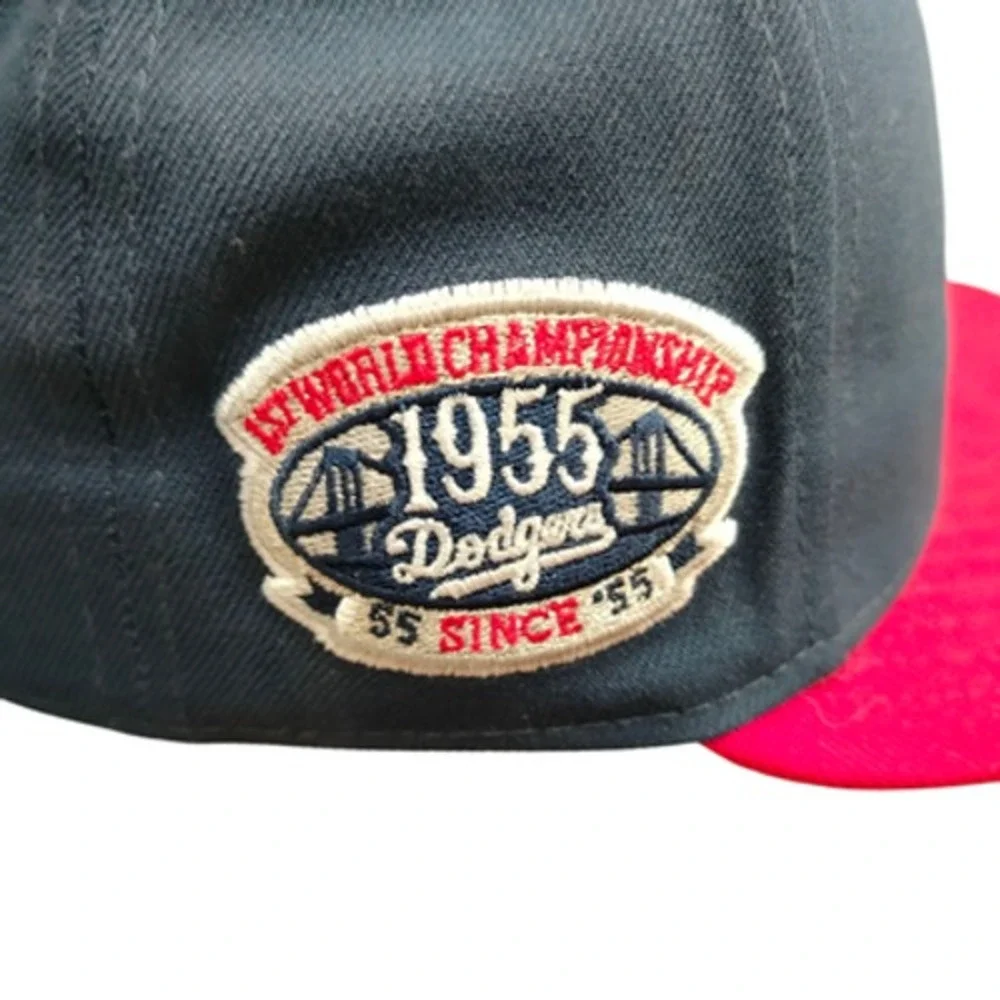 Brooklyn Dodgers Hat Cap Fitted‎ Mens 7 MLB Baseball 1955 World Series New Era